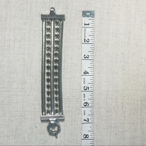 Silver and smoky stone chain bracelet